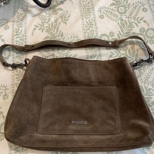 Rebecca Minkoff Darren Leather Shoulder Bag Porcini Gunmetal